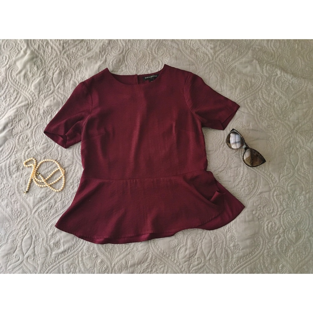 Maroon Peplum Blouse